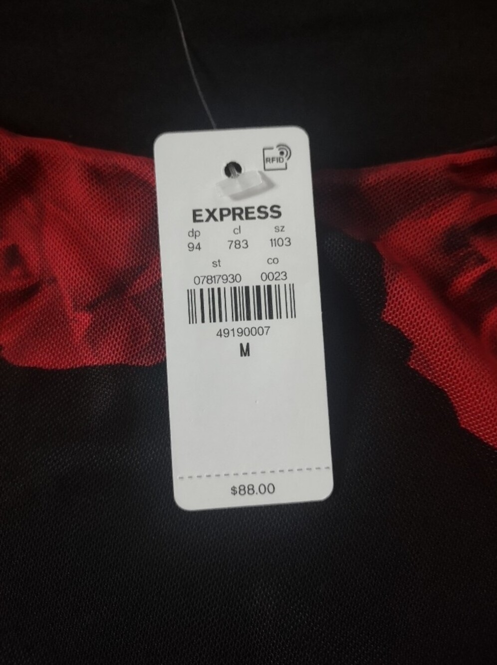 EXPRESS | Red Rose Mesh Maxi Dress | Medium - Picture 2 of 6